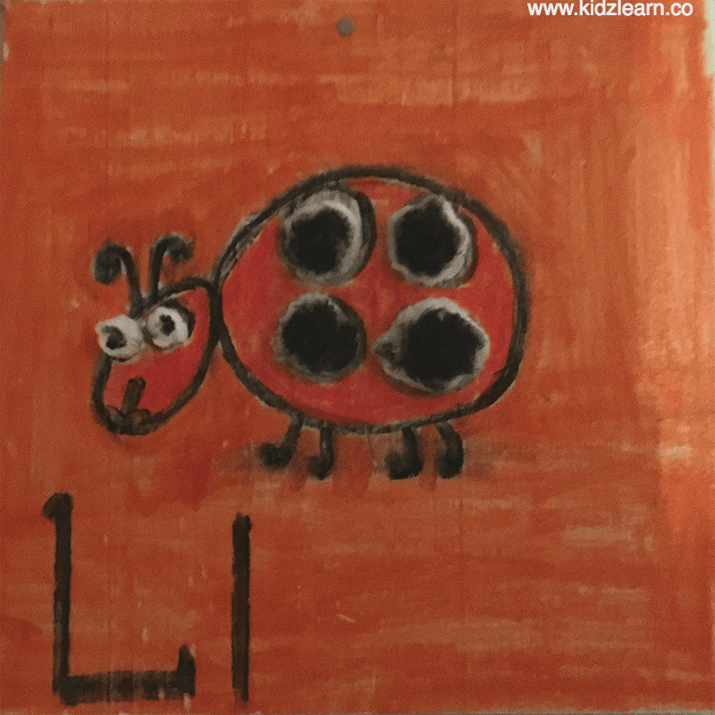 Lady bug on a wooden slab